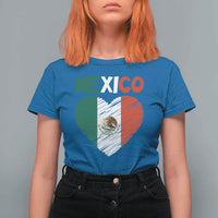 Mexican Flag Heart Mexico City Independence Day Gift T Shirt For Women