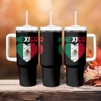 Mexican Flag Heart Mexico City Independence Day Gift Tumbler With Handle