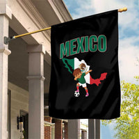 Mexico Soccer Boy Dabbing Boy Mexican Flag Map Garden Flag
