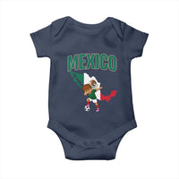 Mexico Soccer Boy Dabbing Boy Mexican Flag Map Baby Onesie