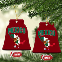 Mexico Soccer Boy Dabbing Boy Mexican Flag Map Ceramic Ornament