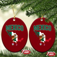 Mexico Soccer Boy Dabbing Boy Mexican Flag Map Ceramic Ornament