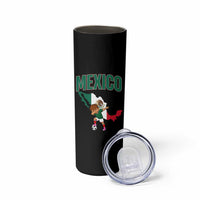 Mexico Soccer Boy Dabbing Boy Mexican Flag Map Skinny Tumbler