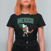Mexico Soccer Boy Dabbing Boy Mexican Flag Map T Shirt For Women