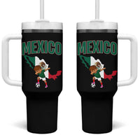 Mexico Soccer Boy Dabbing Boy Mexican Flag Map Tumbler With Handle