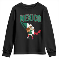 Mexico Soccer Boy Dabbing Boy Mexican Flag Map Youth Sweatshirt