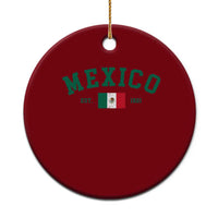 Mexico Mexican Flag Vintage Pride Ceramic Ornament