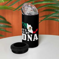It's in My DNA Mexican Proud Hispanic Gift Mexico Flag 4 in 1 Can Cooler Tumbler