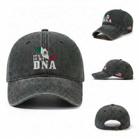 It's in My DNA Mexican Proud Hispanic Gift Mexico Flag Washed Cotton Baseball Cap