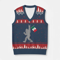 Bigfoot Rock On Hold Mexico Flag Sasquatch Believers V-Neck Knit Sweater Vest