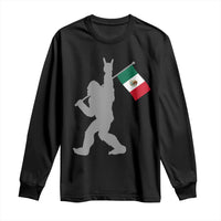 Bigfoot Rock On Hold Mexico Flag Sasquatch Believers Long Sleeve Shirt