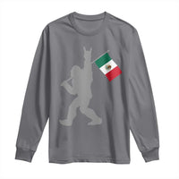 Bigfoot Rock On Hold Mexico Flag Sasquatch Believers Long Sleeve Shirt
