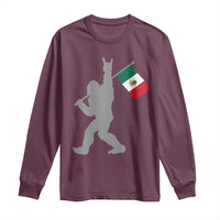 Bigfoot Rock On Hold Mexico Flag Sasquatch Believers Long Sleeve Shirt