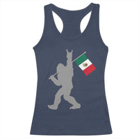 Bigfoot Rock On Hold Mexico Flag Sasquatch Believers Racerback Tank Top