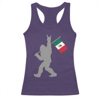 Bigfoot Rock On Hold Mexico Flag Sasquatch Believers Racerback Tank Top