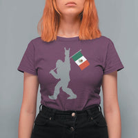Bigfoot Rock On Hold Mexico Flag Sasquatch Believers T Shirt For Women