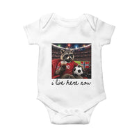 Norway Soccer Football Fan Norge Norwegian Flag Baby Onesie Funny Raccoon I Live Here Now