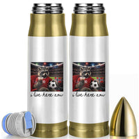Norway Soccer Football Fan Norge Norwegian Flag Bullet Tumbler Funny Raccoon I Live Here Now