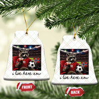 Norway Soccer Football Fan Norge Norwegian Flag Ceramic Ornament Funny Raccoon I Live Here Now
