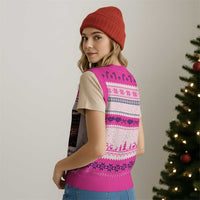 Norway Soccer Football Fan Norge Norwegian Flag V-Neck Knit Sweater Vest Funny Raccoon I Live Here Now