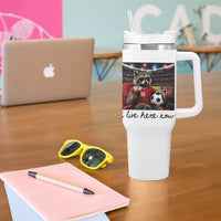 Norway Soccer Football Fan Norge Norwegian Flag Tumbler With Handle Funny Raccoon I Live Here Now