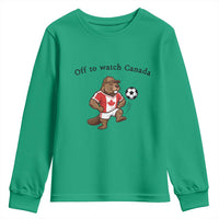 Off to Watch Canada Youth Sweatshirt Patriotic Canadian Beaver Football Fan Gift