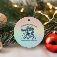 Funny Boat Captain Girl Ceramic Ornament It Is Not A Day On The Lake Until My Dinghy Comes Out - Wonder Print Shop