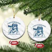 Funny Boat Captain Girl Ceramic Ornament It Is Not A Day On The Lake Until My Dinghy Comes Out - Wonder Print Shop
