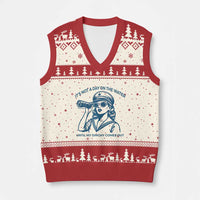 Funny Boat Captain Girl V-Neck Knit Sweater Vest It Is Not A Day On The Lake Until My Dinghy Comes Out - Wonder Print Shop