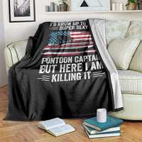 Funny Pontoon Captain Throw Blanket I Never Dreamed I Would Grow Up To Be Super Sexy - Wonder Print Shop