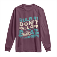 Funny Cruise Ship Long Sleeve Shirt Rule Number One Do Not Fall Off The Boat - Wonder Print Shop