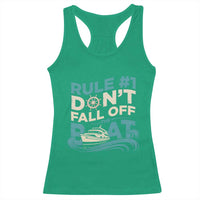 Funny Cruise Ship Racerback Tank Top Rule Number One Do Not Fall Off The Boat - Wonder Print Shop