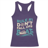 Funny Cruise Ship Racerback Tank Top Rule Number One Do Not Fall Off The Boat - Wonder Print Shop
