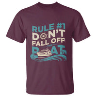 Funny Cruise Ship T Shirt Rule Number One Do Not Fall Off The Boat - Wonder Print Shop