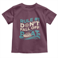 Funny Cruise Ship Toddler T Shirt Rule Number One Do Not Fall Off The Boat - Wonder Print Shop