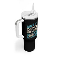 Funny Cruise Ship Tumbler With Handle Rule Number One Do Not Fall Off The Boat - Wonder Print Shop