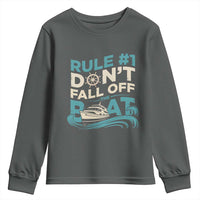 Funny Cruise Ship Youth Sweatshirt Rule Number One Do Not Fall Off The Boat - Wonder Print Shop