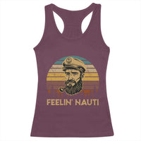 Funny Sailing Boating Racerback Tank Top Feelin Nauti - Wonder Print Shop