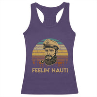 Funny Sailing Boating Racerback Tank Top Feelin Nauti - Wonder Print Shop