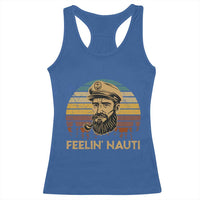 Funny Sailing Boating Racerback Tank Top Feelin Nauti - Wonder Print Shop