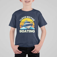 Funny Boater T Shirt For Kid I Love Motorboating - Wonder Print Shop