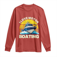 Funny Boater Long Sleeve Shirt I Love Motorboating - Wonder Print Shop