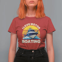 Funny Boater T Shirt For Women I Love Motorboating - Wonder Print Shop