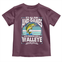 Funny Fishing Toddler T Shirt It Is All Fun And Games Until Someone Loses A Walleye - Wonder Print Shop