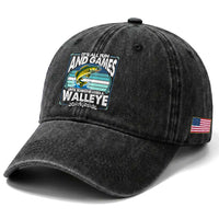Funny Fishing Washed Cotton Baseball Cap It Is All Fun And Games Until Someone Loses A Walleye