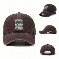 Funny Fishing Washed Cotton Baseball Cap It Is All Fun And Games Until Someone Loses A Walleye