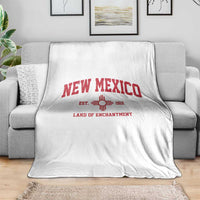 Vintage New Mexico Flag Zia Sun Souvenir Throw Blanket
