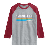 Retro Santa Fe New Mexico Distressed Souvenir Raglan Shirt