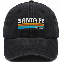 Retro Santa Fe New Mexico Distressed Souvenir Washed Cotton Baseball Cap