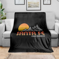 Retro Santa Fe New Mexico Mountain Southwest Throw Blanket
